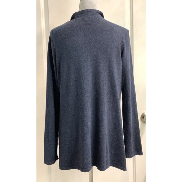 J. Jill Open Front Knit Cardigan Sweater Duster Shawl Blue Long Sleeve Sz S - Picture 2 of 7